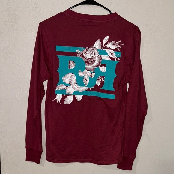 Rock Revival Long Sleeve men’s small t-Shirt with Floral Pocket - Picture 4 of 9